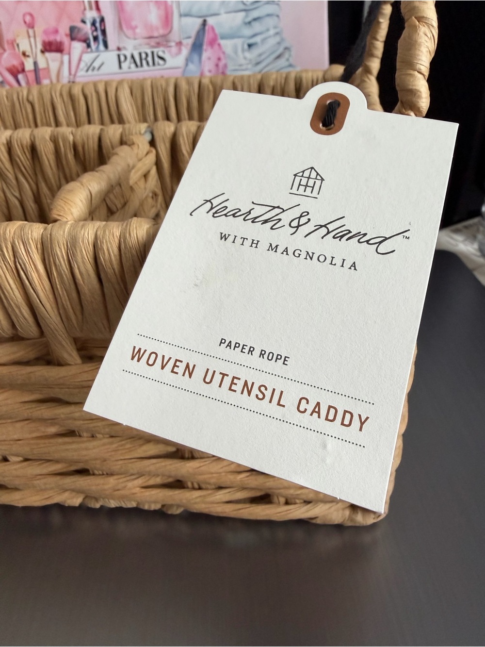 Hearth & Hand Woven Paper Rope Utensil Caddy in Natural